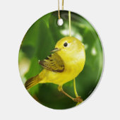 Gele Warbler Keramisch Ornament (Links)