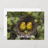 Gele Warbler kuikens in nest Briefkaart (Voorkant / Achterkant)