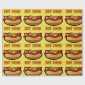 -gele warme hond-Birthday-partij Cadeaupapier (Vlak)