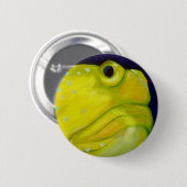 Gele Watchman Goby Fish Ronde Button 5,7 Cm (Voorkant /achterkant)