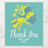 Gele waterbloem modern dank u gift wijn etiket (Enkel label)