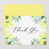 Gele Watercolorrozen en Pioenrozen Bedankkaart (Voorkant / Achterkant)