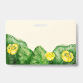 gele waterlelie aquarel badge (Achterkant)