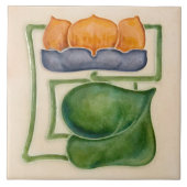 Gele waterlievende ivoor Decor Art Deco Tegeltje (Voorkant)