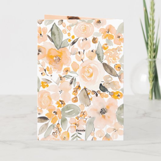 Gele waterverf 2 foto's verjaardag kaart (Achterkant)