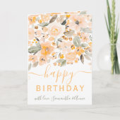 Gele waterverf 2 foto's verjaardag kaart (Voorkant)