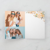 Gele waterverf 2 foto's verjaardag kaart (Binnen)