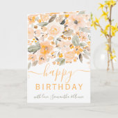 Gele waterverf 2 foto's verjaardag kaart (Gele Bloem)