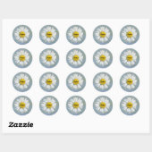 Gele Waterverf achtergrond |Daisy Foto Dankuwel Ronde Sticker (Vel)