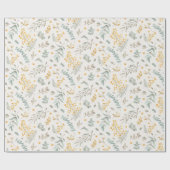 Gele waterverf australiëmie eucalyptus cadeaupapier (Vlak)