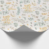 Gele waterverf australiëmie eucalyptus cadeaupapier (Hoek)