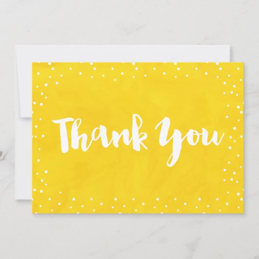 Gele Waterverf Baby shower | Bedankt kaart (Voorkant)