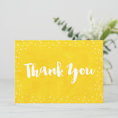Gele Waterverf Baby shower | Bedankt kaart (Staand voorkant)