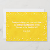 Gele Waterverf Baby shower | Bedankt kaart (Achterkant)