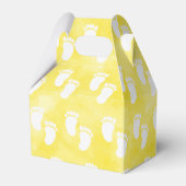 Gele Waterverf Baby shower voetafdrukpatroon Bedankdoosjes (Achterkant)