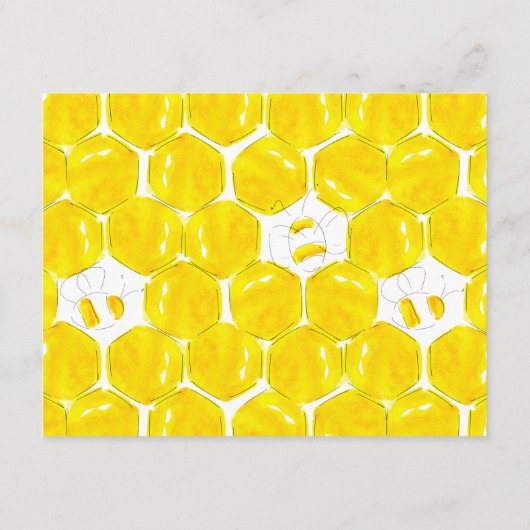 Gele Waterverf Bee Baby shower Dank je wel Informatiekaartje (Achterkant)