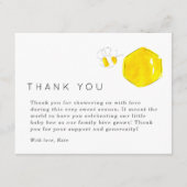 Gele Waterverf Bee Baby shower Dank je wel Informatiekaartje (Voorkant)