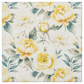 Gele waterverf bloem botanisch stof (Swatch)
