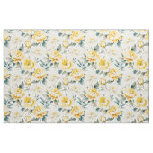 Gele waterverf bloem botanisch stof (Fat Quarter)