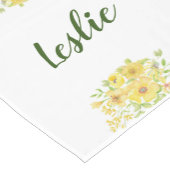 Gele waterverf bloem korte tafelloper (Hoek)