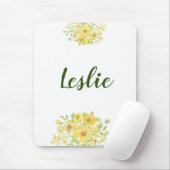 Gele waterverf bloem muismat (Met muis)