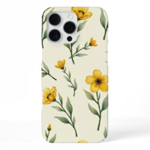 Gele waterverf bloem telefoonhoes