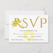 Gele waterverf bloemen B’ Not Mitzvah RSVP (Voorkant)