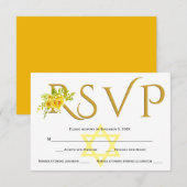 Gele waterverf bloemen B’ Not Mitzvah RSVP (Voorkant / Achterkant)