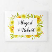 Gele waterverf bloemen bloemen drieluik uitnodiging (Cover)