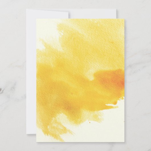 Gele waterverf bloemen bloemen kaart (Achterkant)