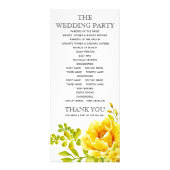 Gele waterverf bloemen bloemflorale bruiloft reclamekaart (Achterkant)