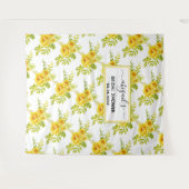 Gele waterverf bloemen bloemrijke bruidsdouche wandkleed (Voorkant (horizontaal))