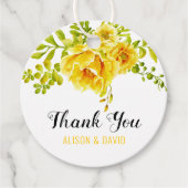 Gele waterverf bloemen bruiloft Dank u Bedankjes Labels (Voorkant)