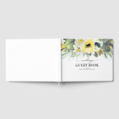 Gele Waterverf Bloemen Bruiloft Gastenboek (Volledig)