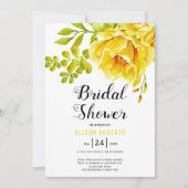 Gele waterverf bloemen bruiloft vrijgezellenfeest kaart (Voorkant)