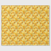 Gele waterverf bloemen cadeaupapier (Vlak)