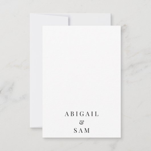 Gele Waterverf Bloemen Eenvoudige Blank Bruiloft Bedankkaart (Achterkant)