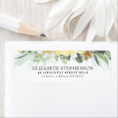 Gele Waterverf bloemen Elegant Etiket (Insitu)