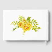 Gele waterverf bloemen en typografie bruiloft gastenboek (Achterkant)