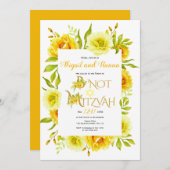 Gele waterverf bloemen floreren B' not mitzvah in Kaart (Voorkant / Achterkant)