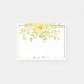 gele waterverf bloemen gepersonaliseerd post-it® notes (Voorkant)