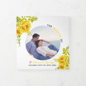 Gele waterverf bloemen groene bladeren, foto drieluik programma (Cover)