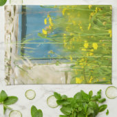 Gele waterverf bloemen theedoek (Gevouwen)