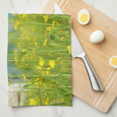 Gele waterverf bloemen theedoek (Quarter Fold)