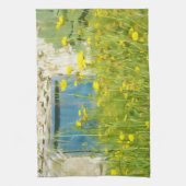 Gele waterverf bloemen theedoek (Verticaal)