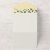 Gele Waterverf Bloemencrème bruiloft All In One Uitnodiging (Buitenkant)