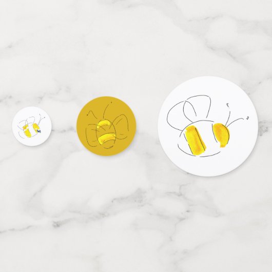 Gele Waterverf Bubble Beehive Confetti (Voorkanten)