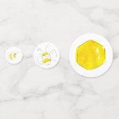 Gele Waterverf Bubble Beehive Confetti (Achterkanten)