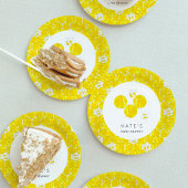 Gele Waterverf Bumble Bee Baby shower Papieren Bordje