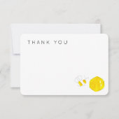 Gele Waterverf Bumble Bee Hive Baby shower Bedankkaart (Voorkant)